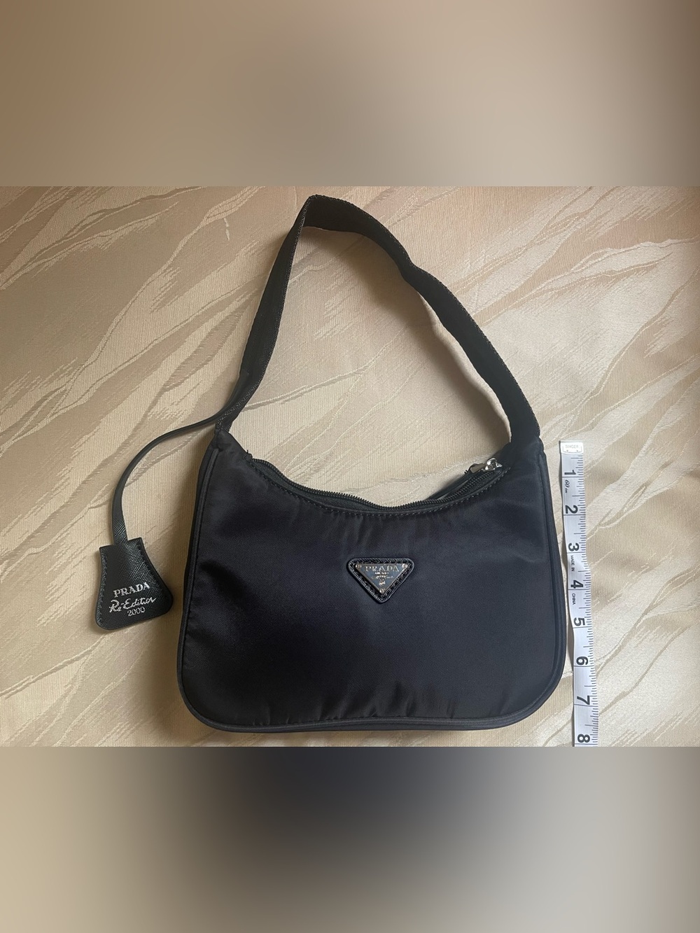 Classic Black Nylon Shoulder Bag